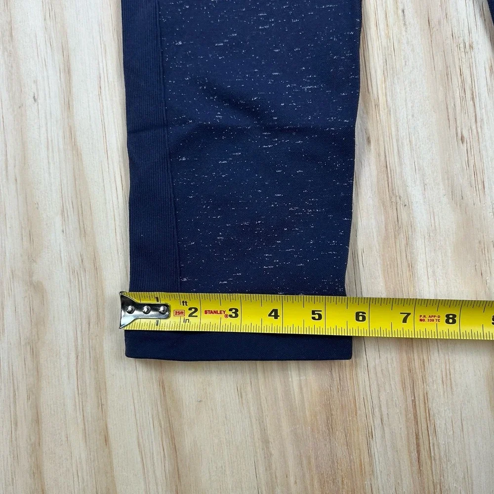 Lululemon Free To Flow Seamless Leggings Midnight Blue Speckled Crop FITS Size 6